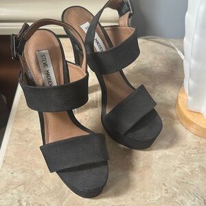 Steve Madden Valory Black Textured Heels worn 1X inside